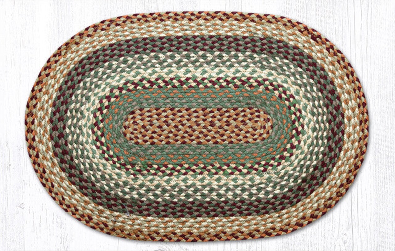Earth Rugs C-413 Buttermilk / Cranberry Oval Braided Rug 20" x 30"